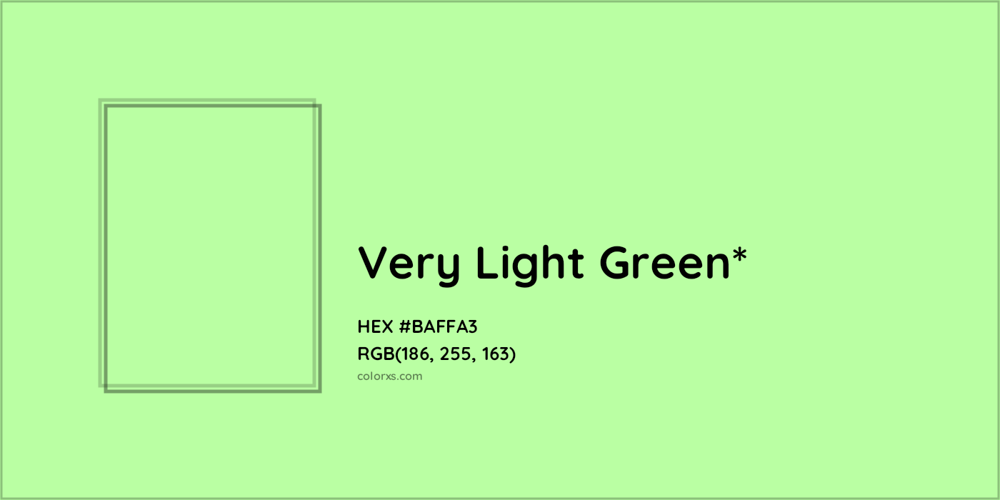 HEX #BAFFA3 Color Name, Color Code, Palettes, Similar Paints, Images