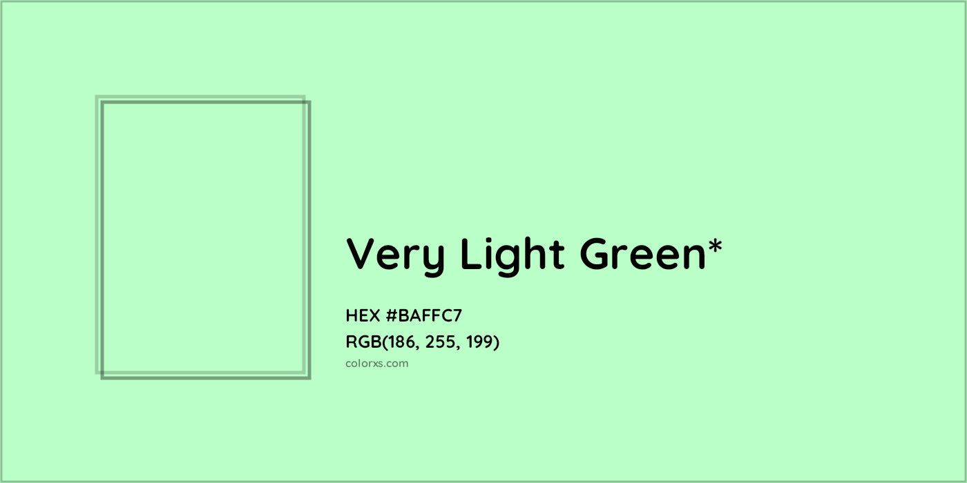 HEX #BAFFC7 Color Name, Color Code, Palettes, Similar Paints, Images