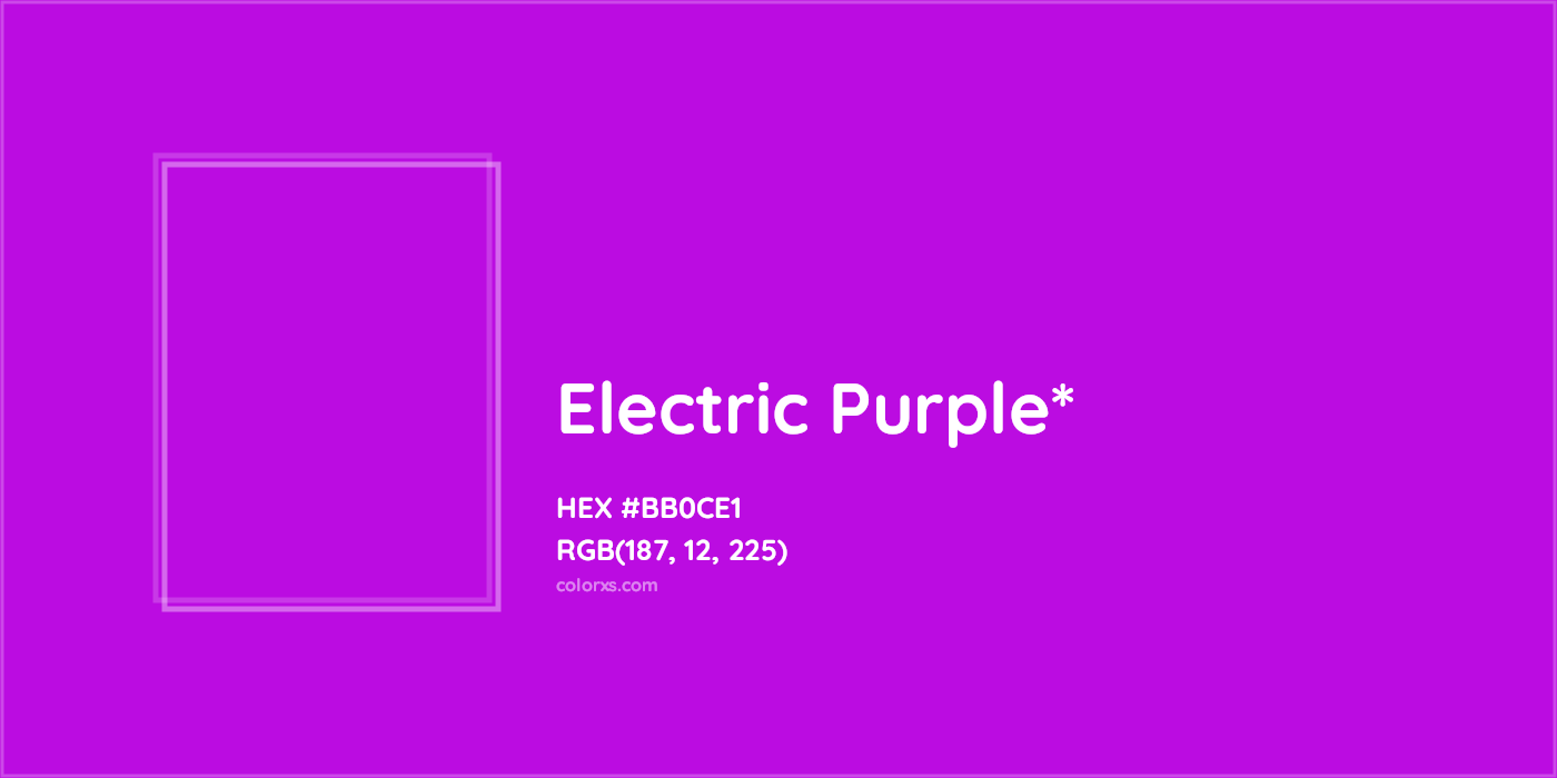 HEX #BB0CE1 Color Name, Color Code, Palettes, Similar Paints, Images