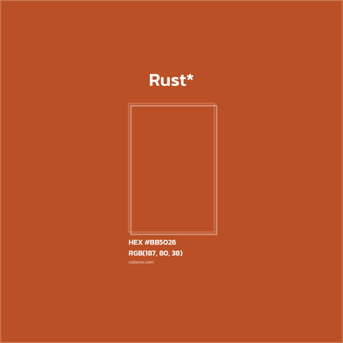 HEX #BB5026 Color Name, Color Code, Palettes, Similar Paints, Images