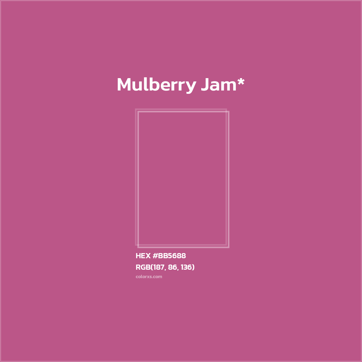 HEX #BB5688 Color Name, Color Code, Palettes, Similar Paints, Images