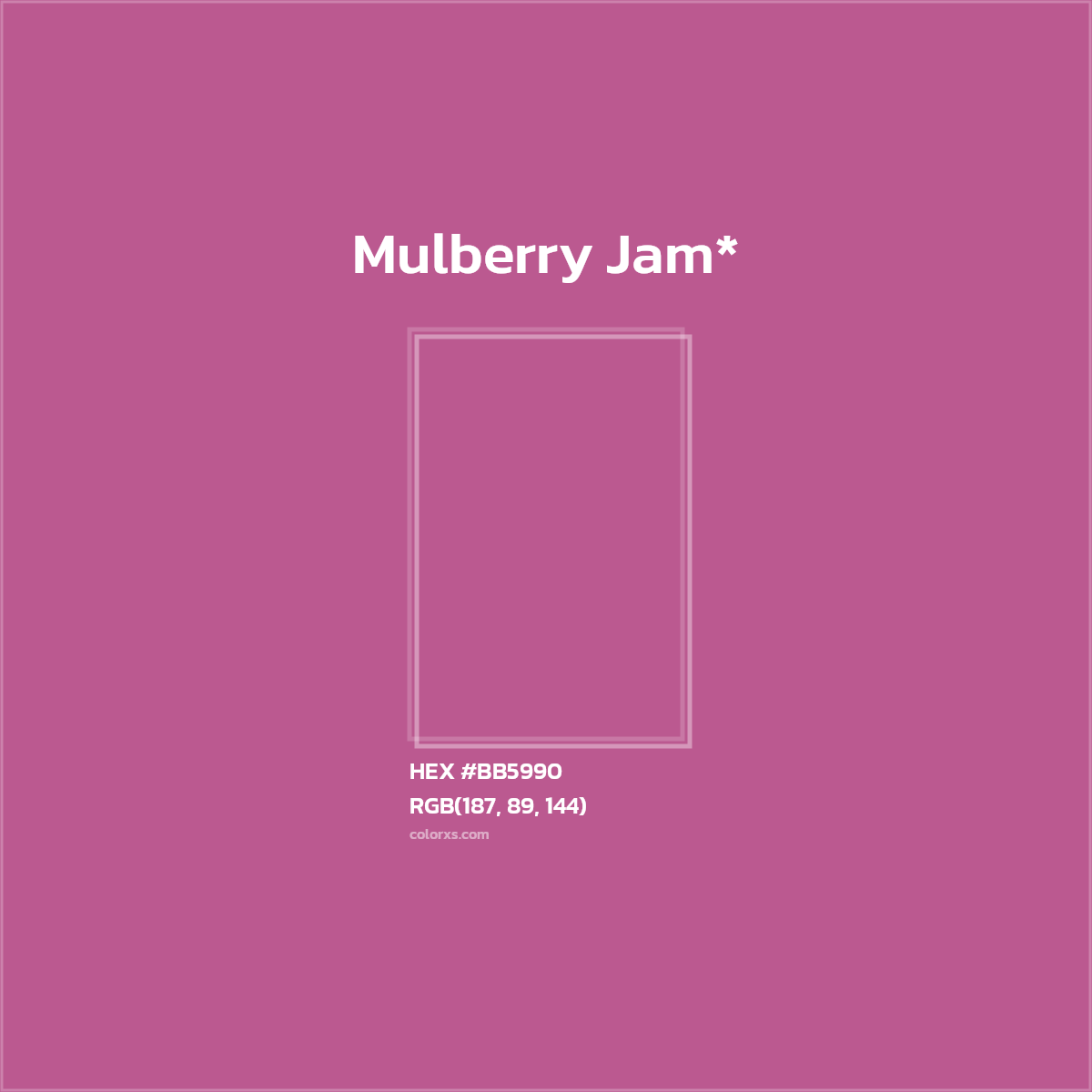 HEX #BB5990 Color Name, Color Code, Palettes, Similar Paints, Images