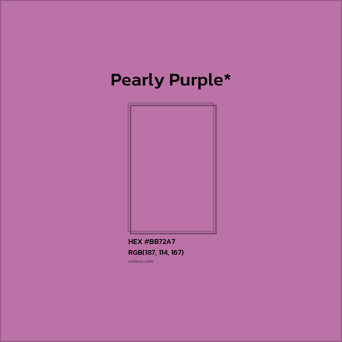 HEX #BB72A7 Color Name, Color Code, Palettes, Similar Paints, Images