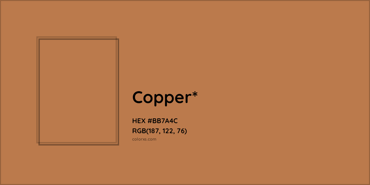 HEX #BB7A4C Color Name, Color Code, Palettes, Similar Paints, Images