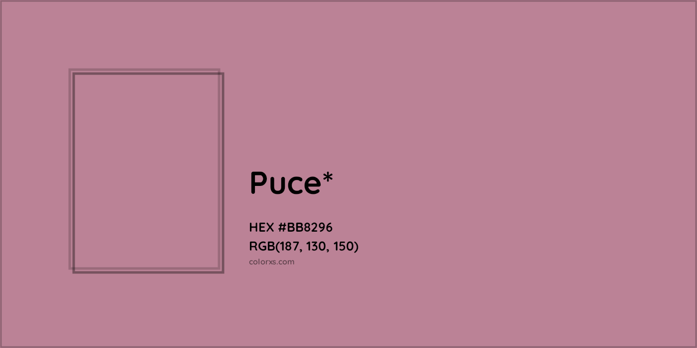 HEX #BB8296 Color Name, Color Code, Palettes, Similar Paints, Images