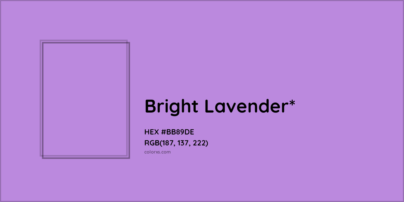 HEX #BB89DE Color Name, Color Code, Palettes, Similar Paints, Images