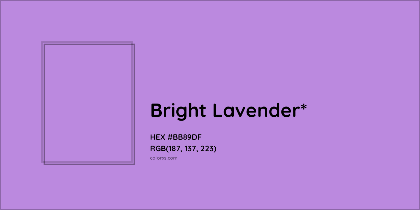 HEX #BB89DF Color Name, Color Code, Palettes, Similar Paints, Images