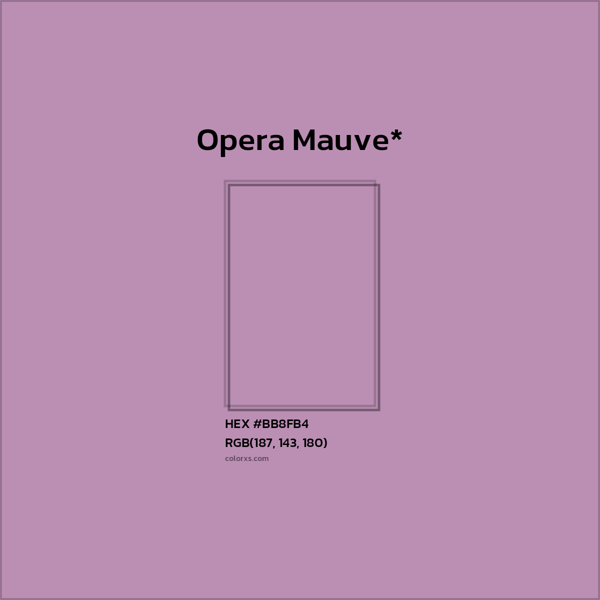 HEX #BB8FB4 Color Name, Color Code, Palettes, Similar Paints, Images