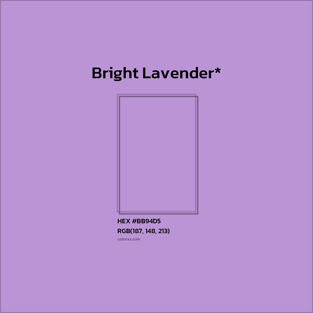 HEX #BB94D5 Color Name, Color Code, Palettes, Similar Paints, Images