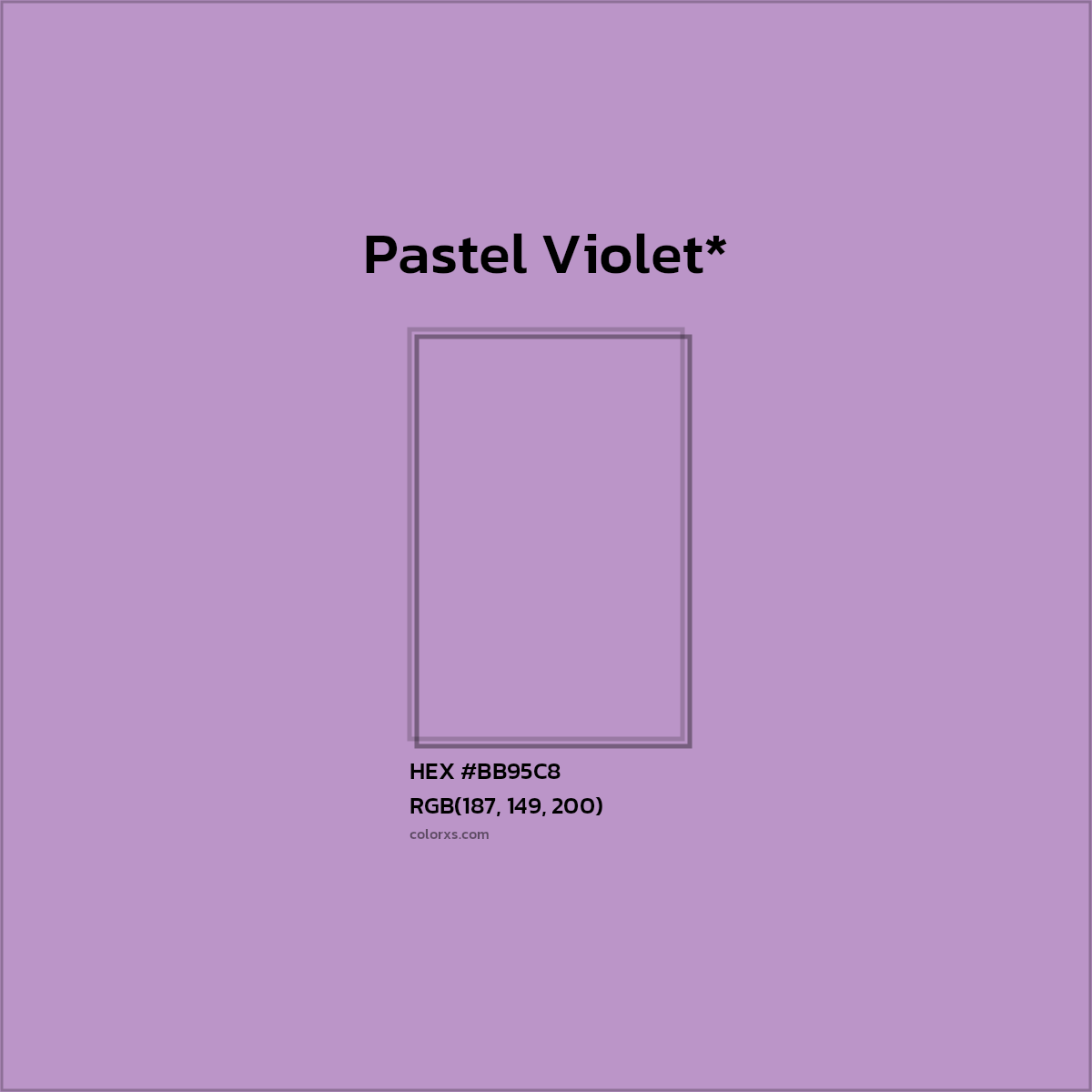 HEX #BB95C8 Color Name, Color Code, Palettes, Similar Paints, Images