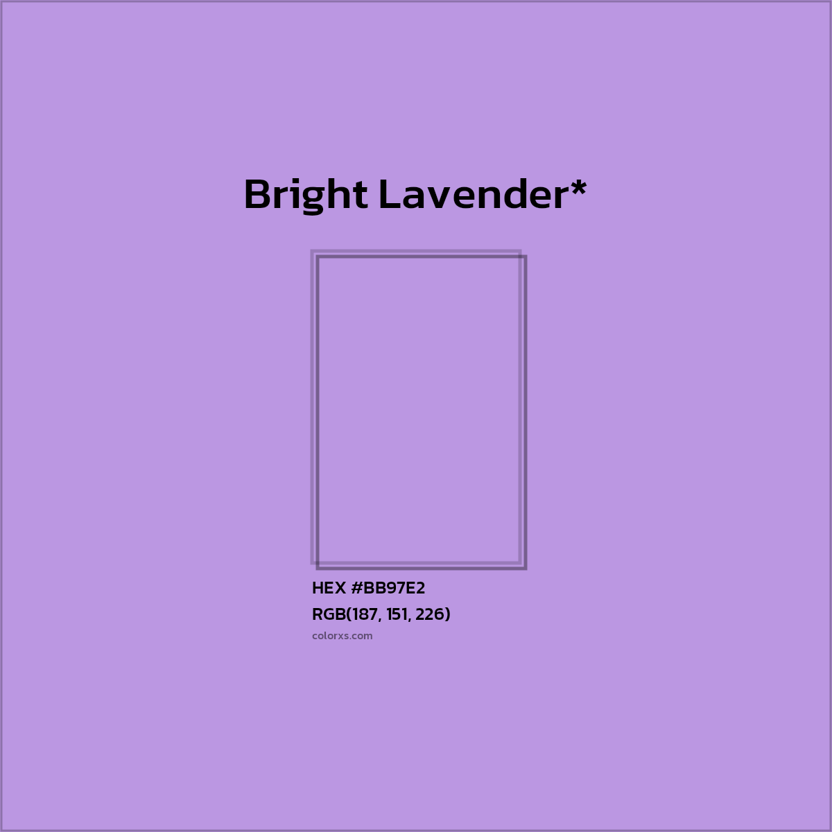 HEX #BB97E2 Color Name, Color Code, Palettes, Similar Paints, Images