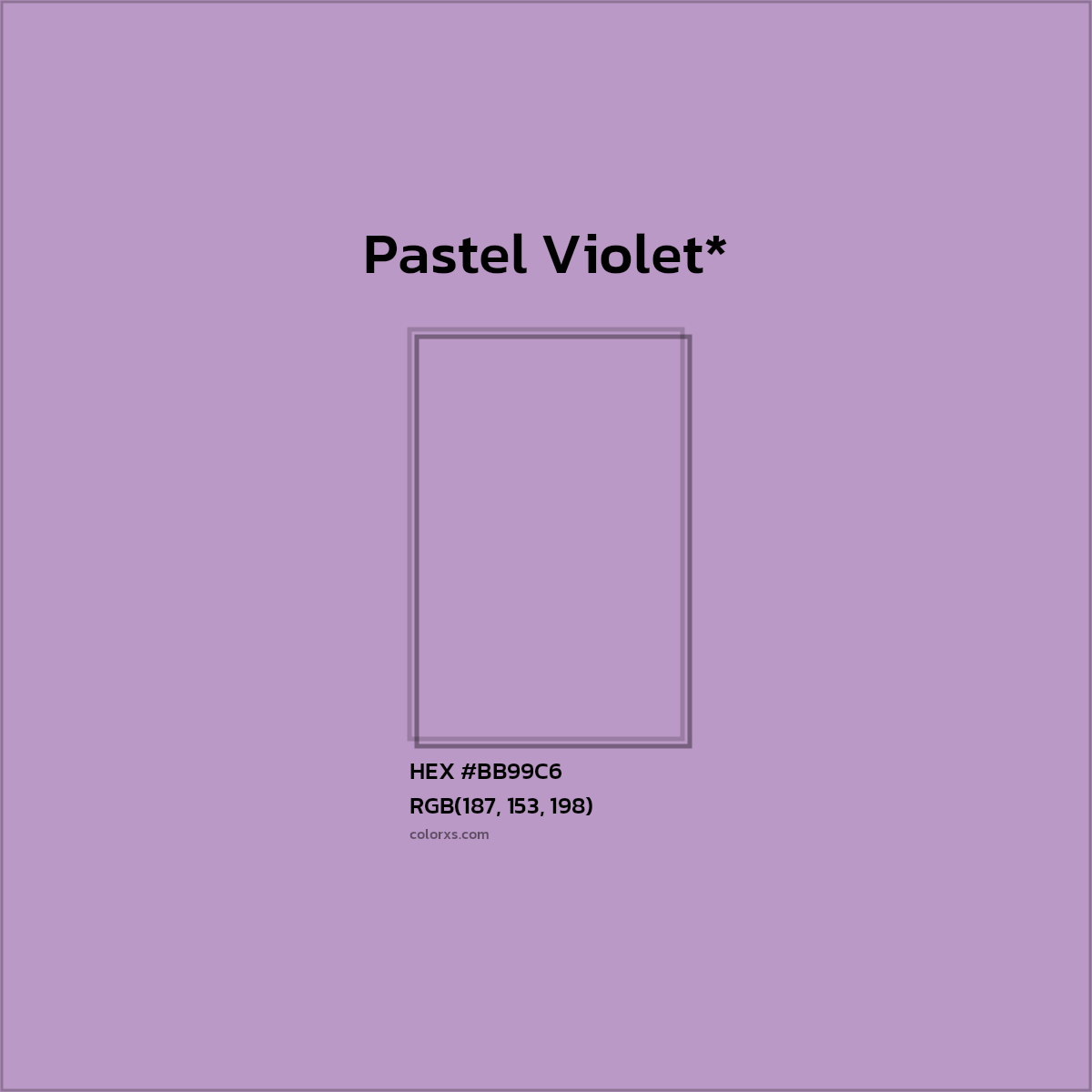 HEX #BB99C6 Color Name, Color Code, Palettes, Similar Paints, Images