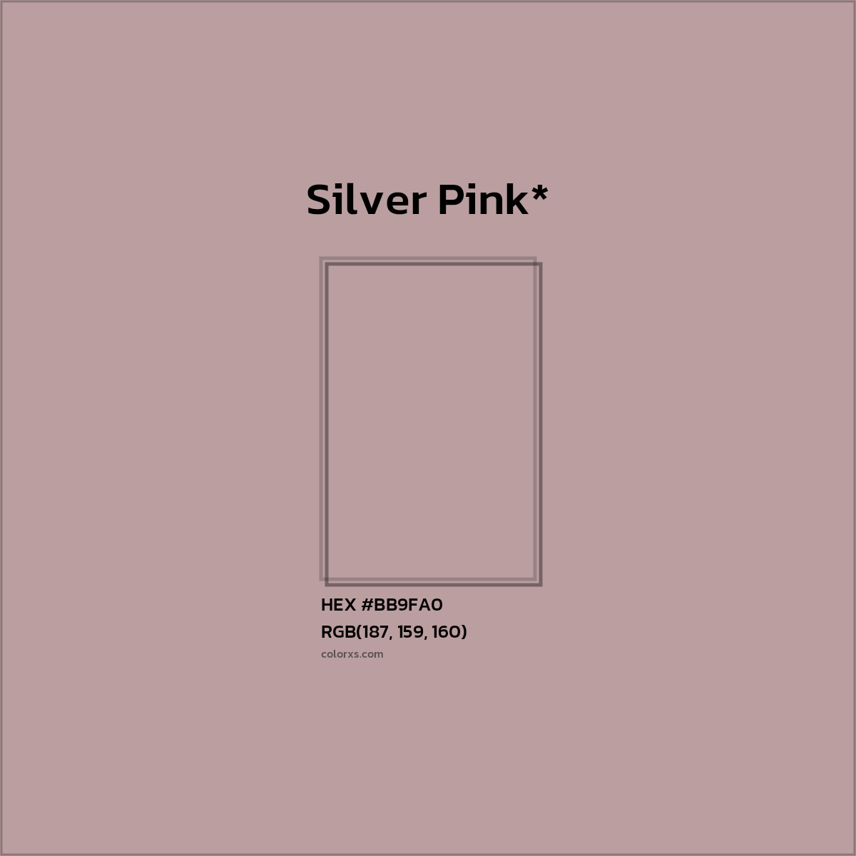 HEX #BB9FA0 Color Name, Color Code, Palettes, Similar Paints, Images