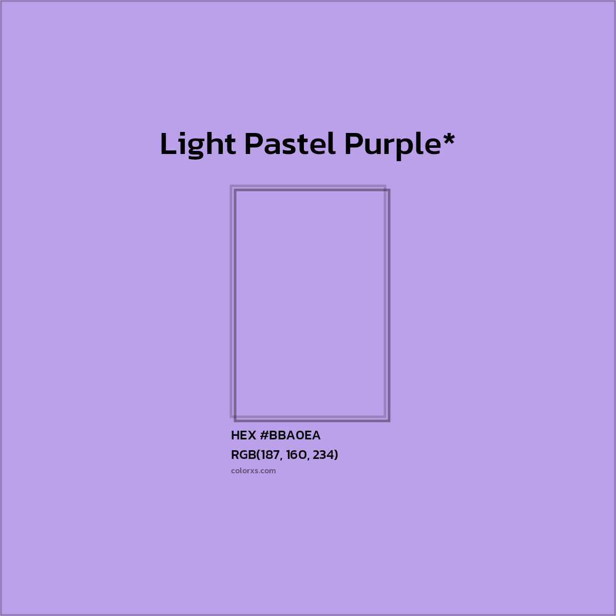 HEX #BBA0EA Color Name, Color Code, Palettes, Similar Paints, Images