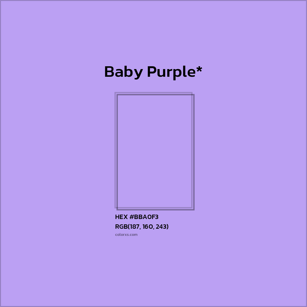 HEX #BBA0F3 Color Name, Color Code, Palettes, Similar Paints, Images