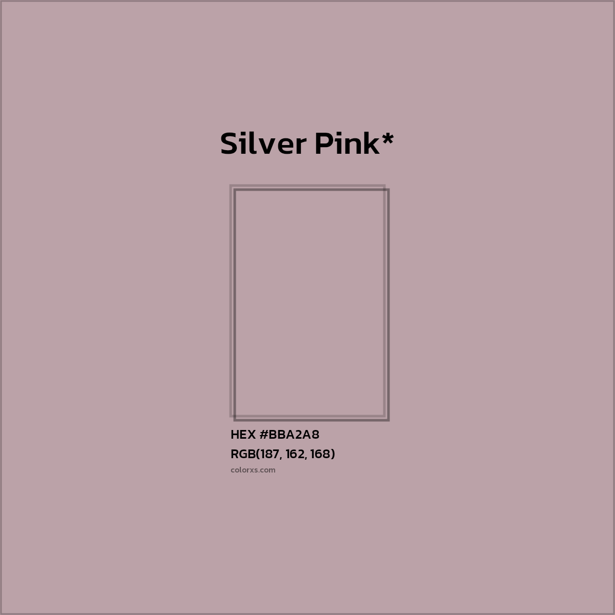 HEX #BBA2A8 Color Name, Color Code, Palettes, Similar Paints, Images