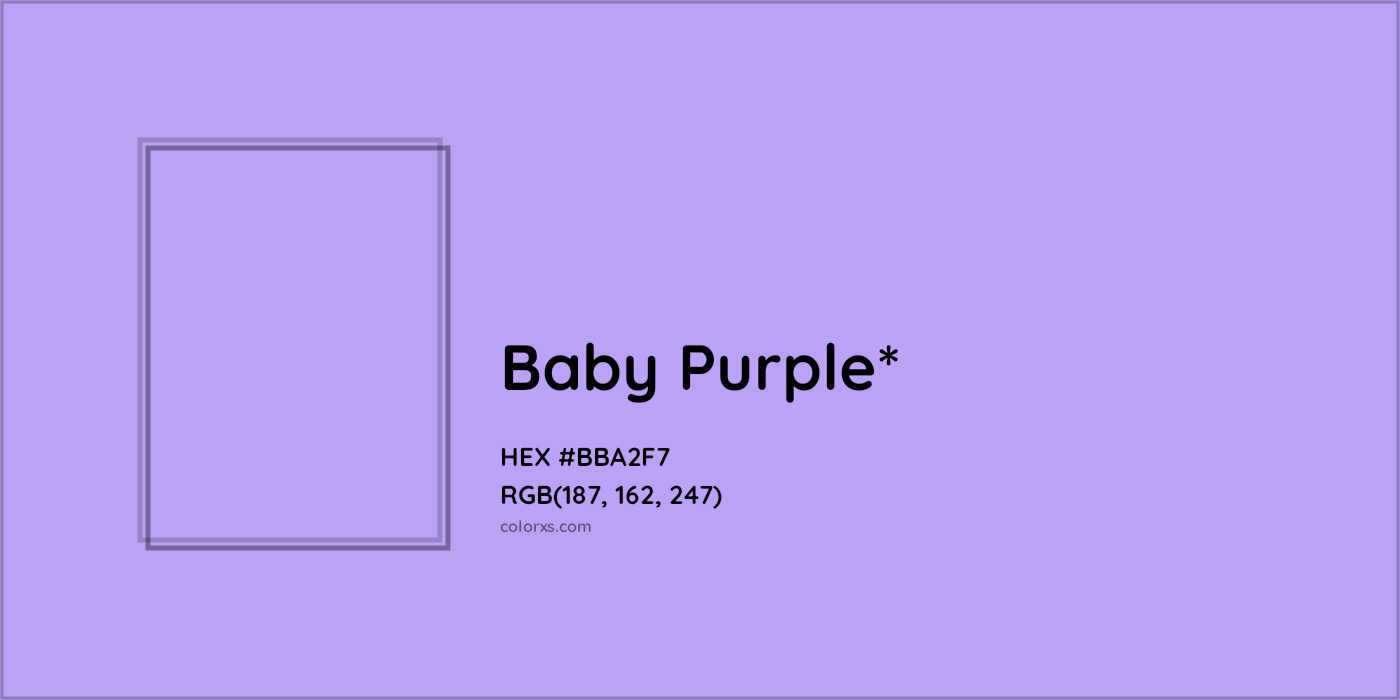 HEX #BBA2F7 Color Name, Color Code, Palettes, Similar Paints, Images