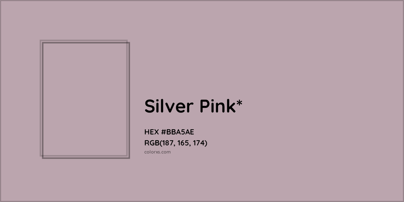 HEX #BBA5AE Color Name, Color Code, Palettes, Similar Paints, Images