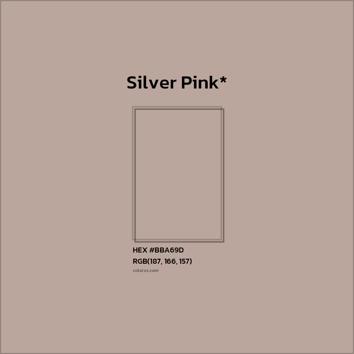 HEX #BBA69D Color Name, Color Code, Palettes, Similar Paints, Images