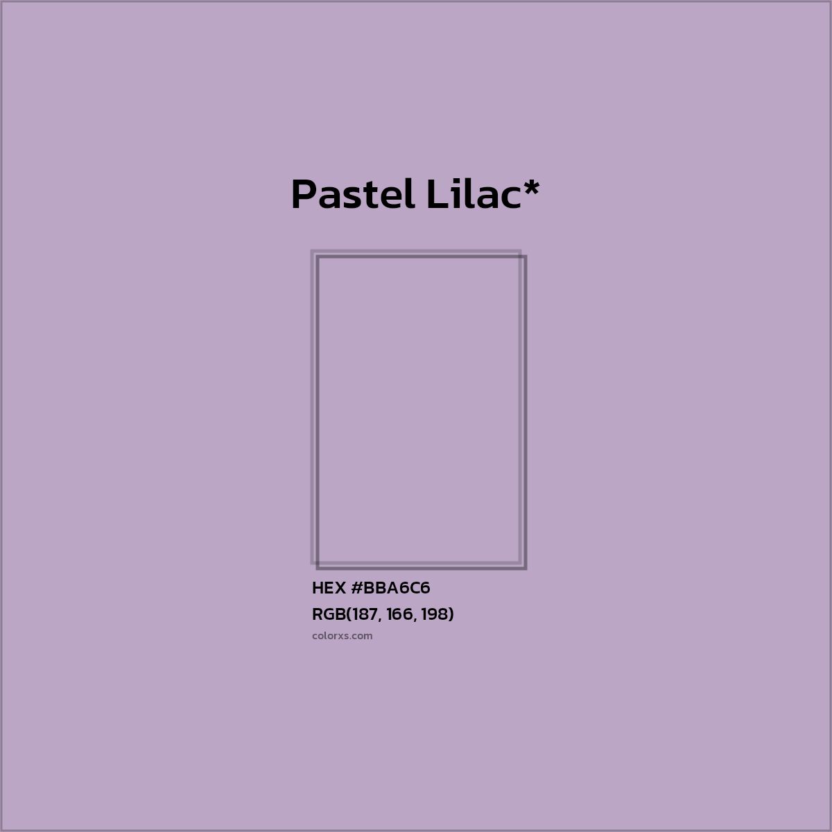 HEX #BBA6C6 Color Name, Color Code, Palettes, Similar Paints, Images