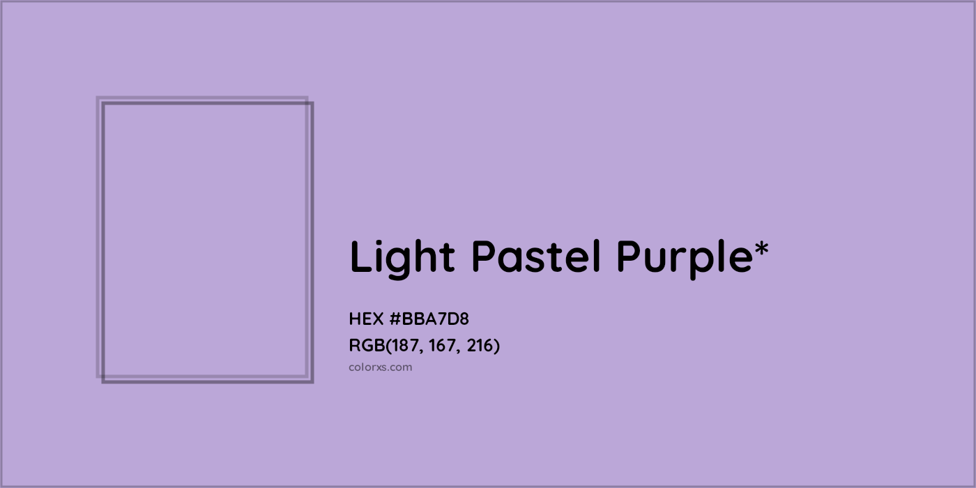 HEX #BBA7D8 Color Name, Color Code, Palettes, Similar Paints, Images
