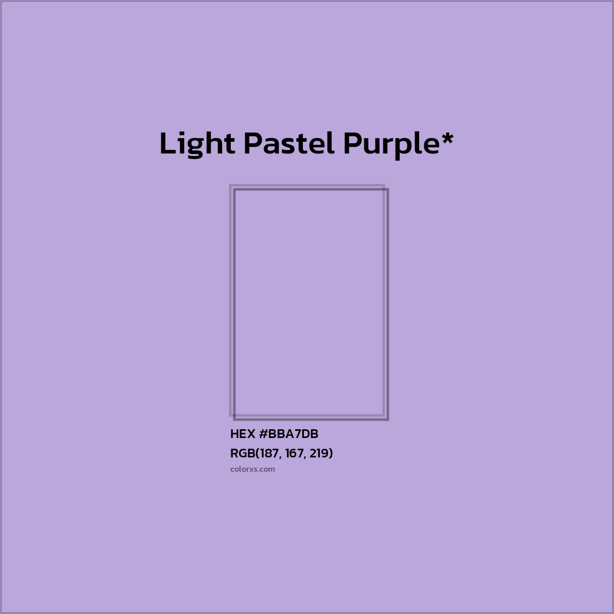 HEX #BBA7DB Color Name, Color Code, Palettes, Similar Paints, Images