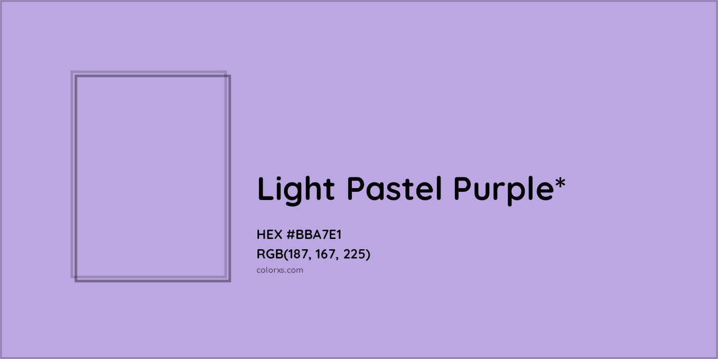 HEX #BBA7E1 Color Name, Color Code, Palettes, Similar Paints, Images