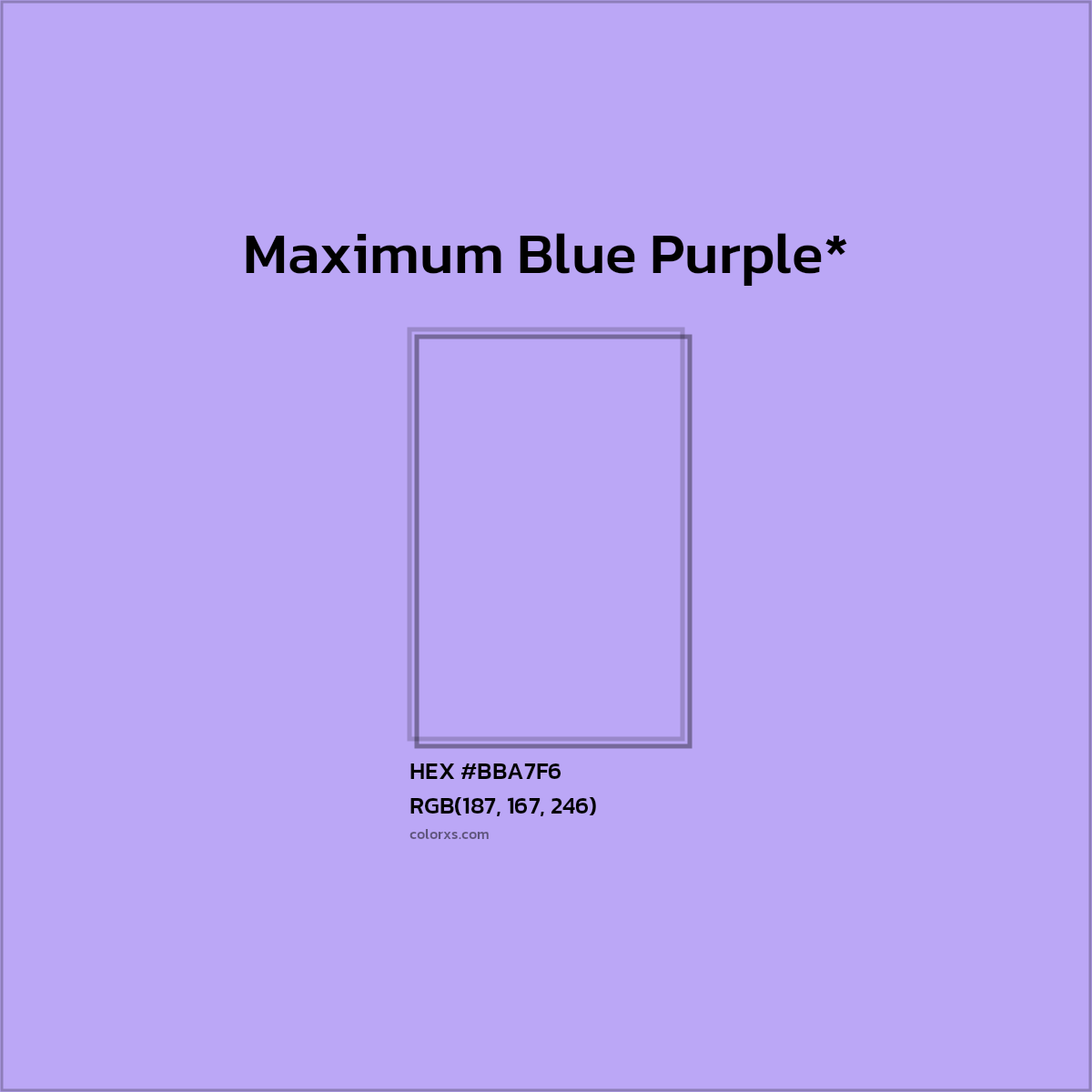 HEX #BBA7F6 Color Name, Color Code, Palettes, Similar Paints, Images