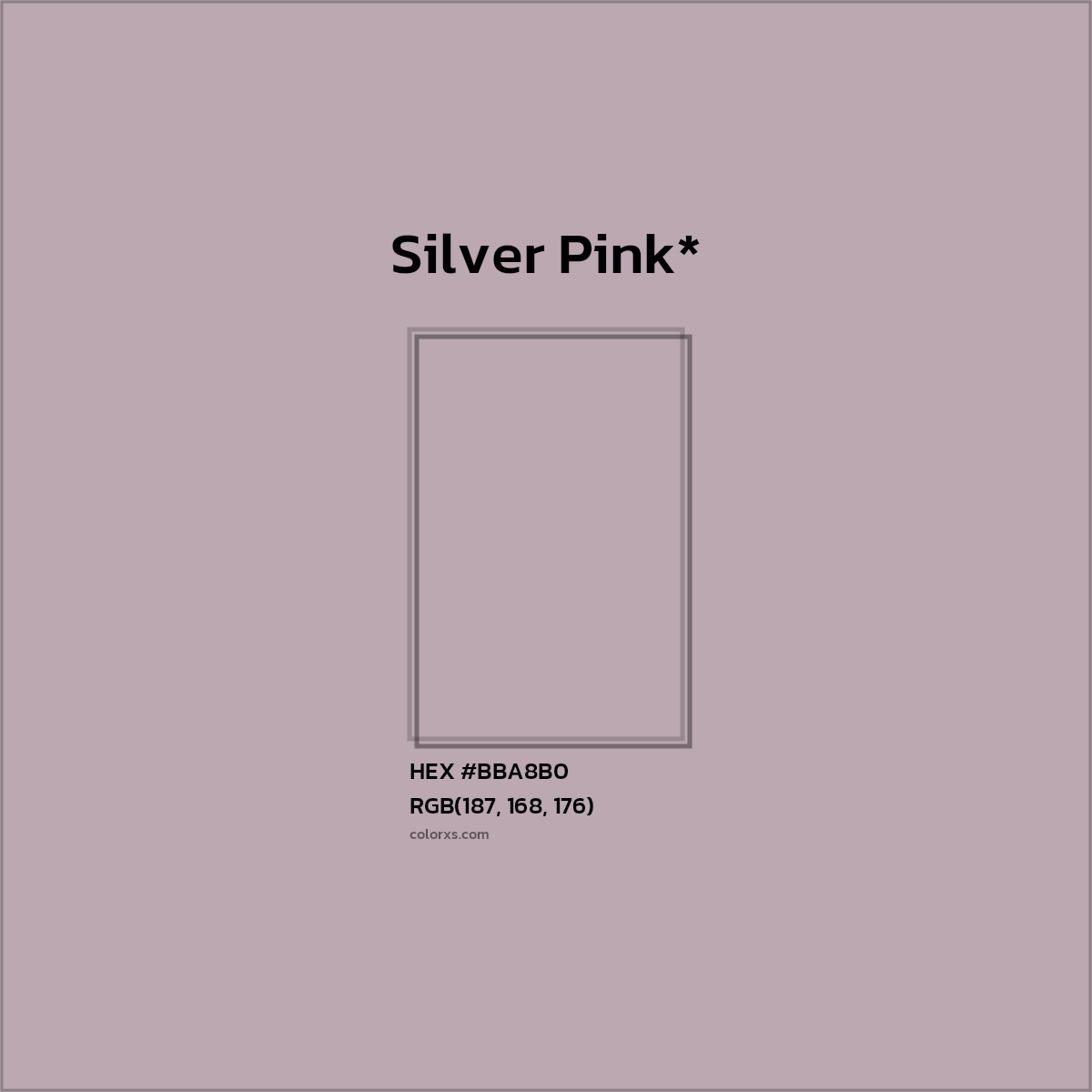 HEX #BBA8B0 Color Name, Color Code, Palettes, Similar Paints, Images