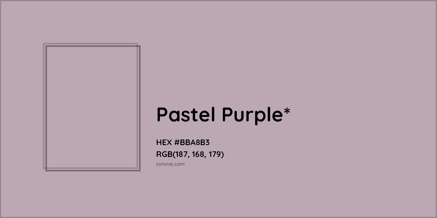 HEX #BBA8B3 Color Name, Color Code, Palettes, Similar Paints, Images