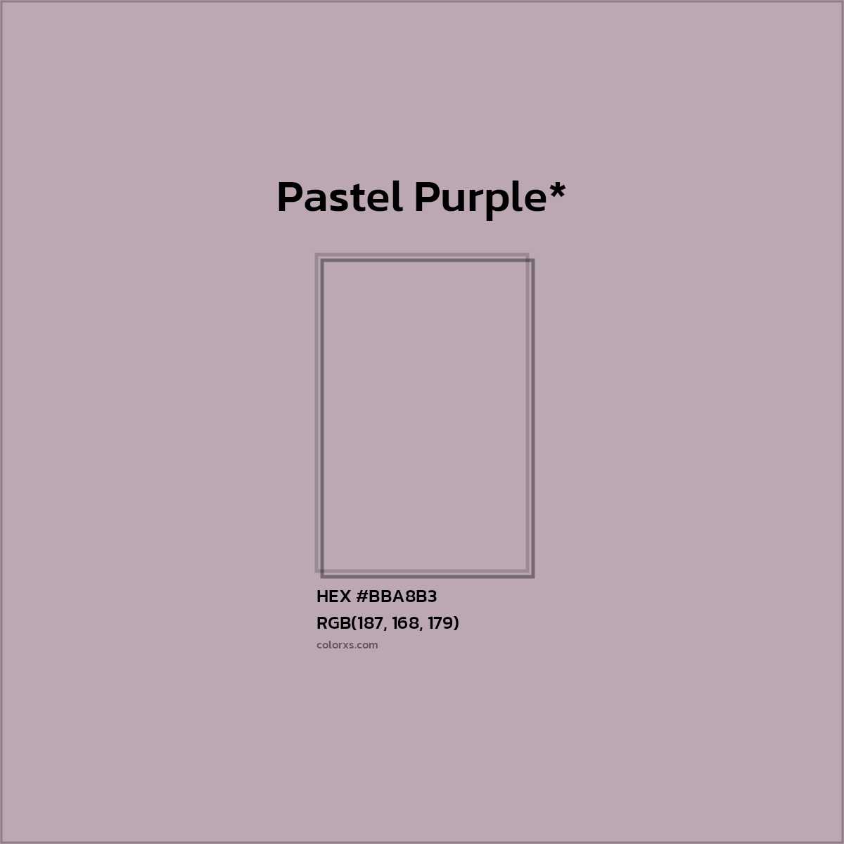 HEX #BBA8B3 Color Name, Color Code, Palettes, Similar Paints, Images