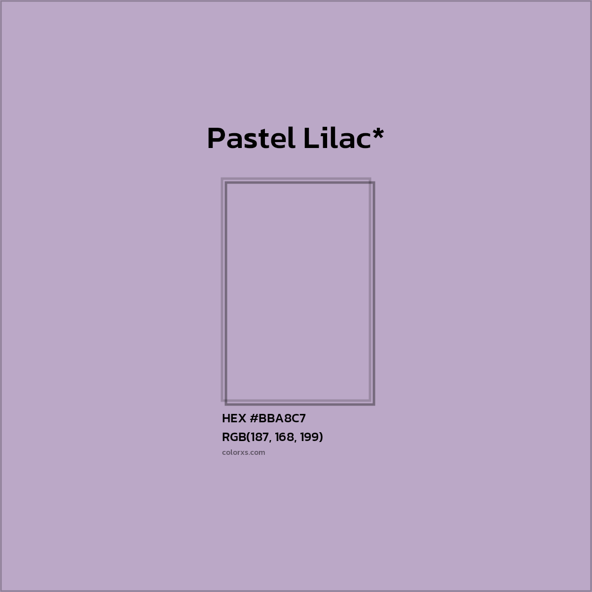 HEX #BBA8C7 Color Name, Color Code, Palettes, Similar Paints, Images