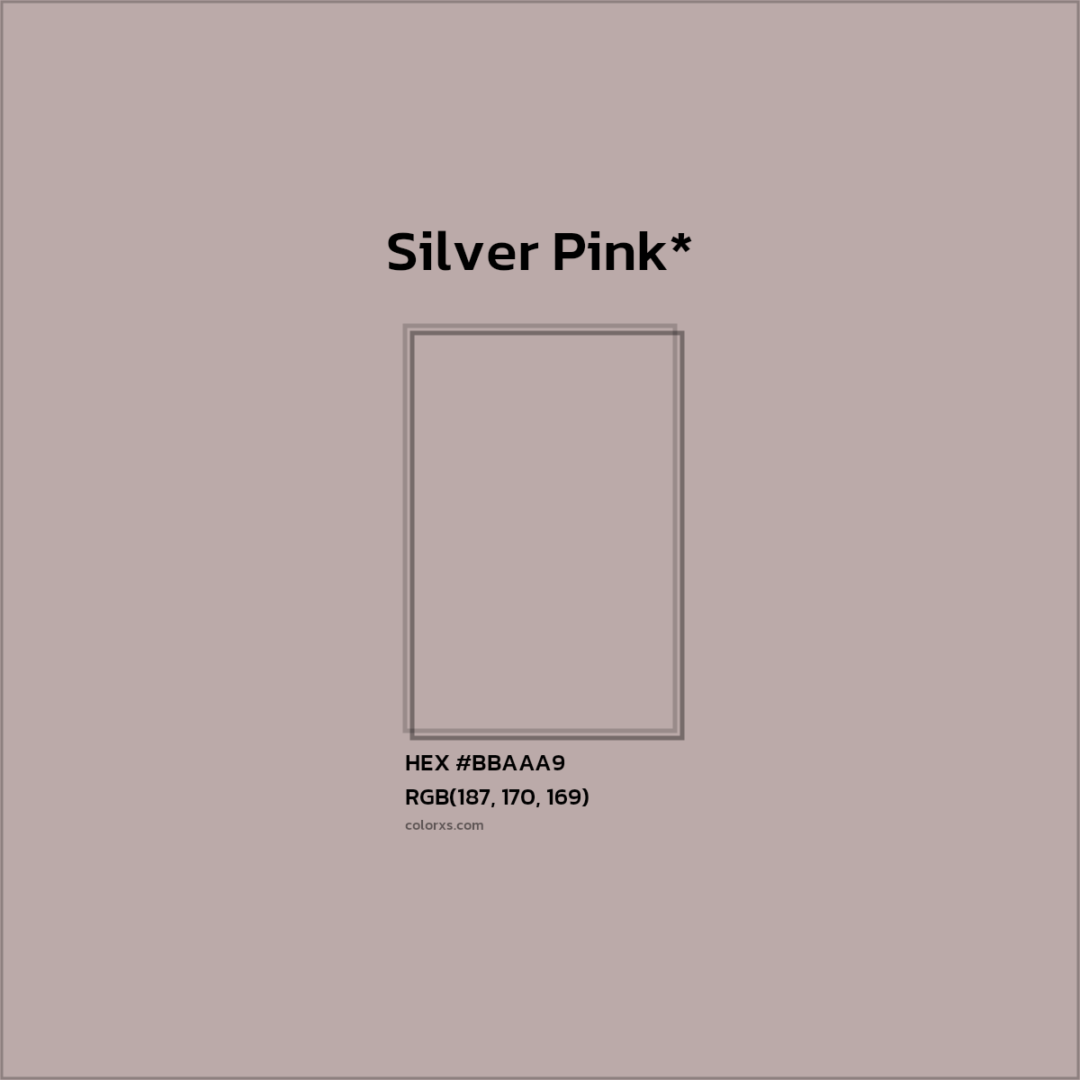 HEX #BBAAA9 Color Name, Color Code, Palettes, Similar Paints, Images