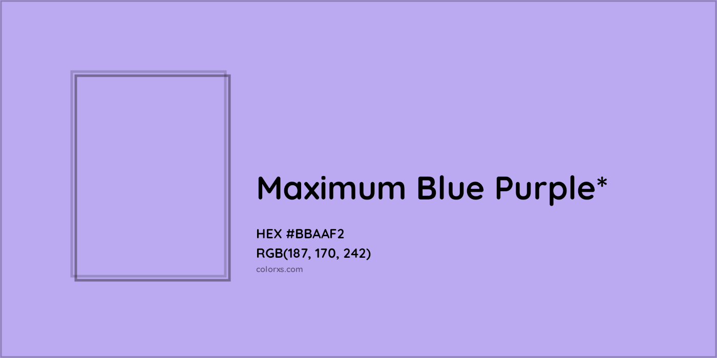 HEX #BBAAF2 Color Name, Color Code, Palettes, Similar Paints, Images