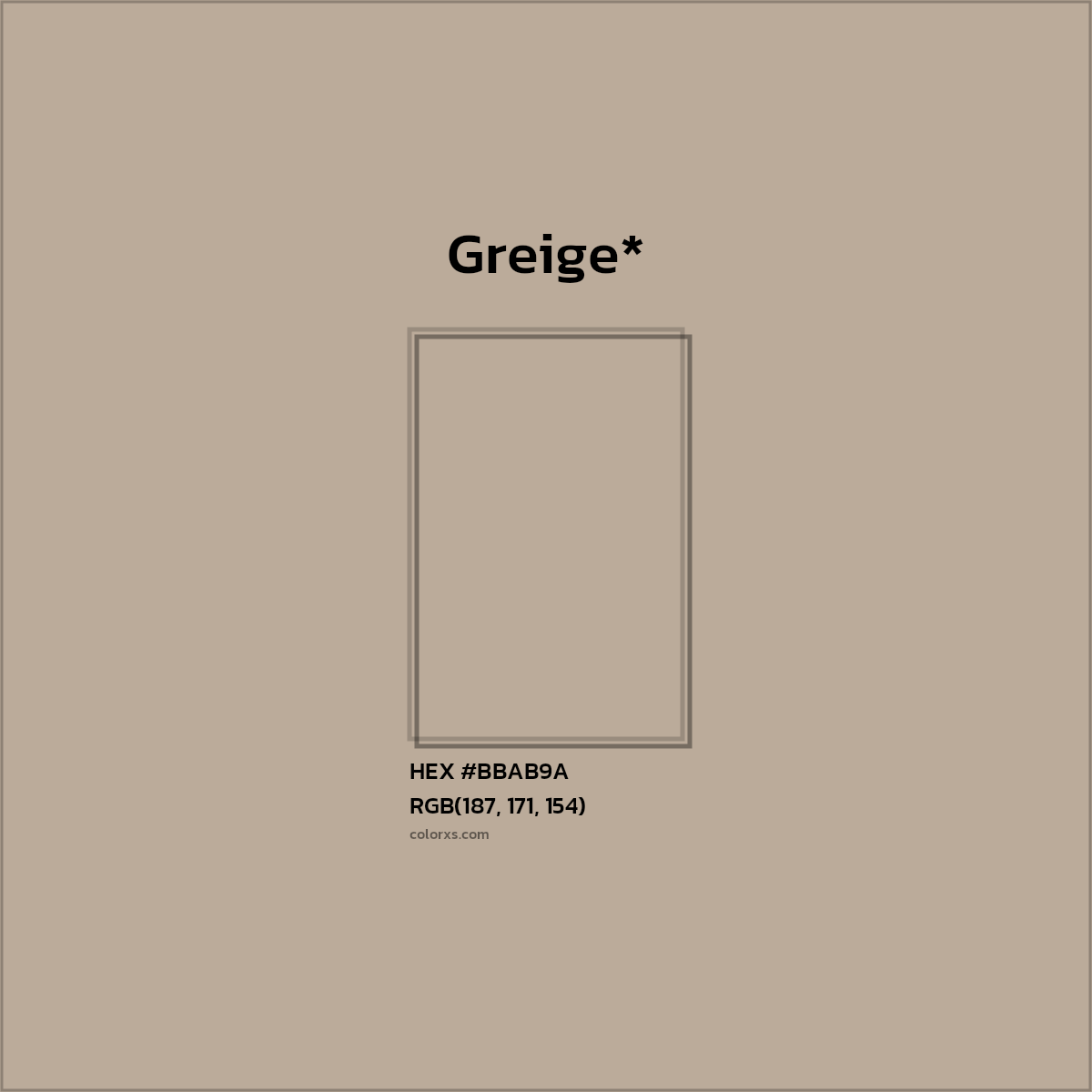 HEX #BBAB9A Color Name, Color Code, Palettes, Similar Paints, Images