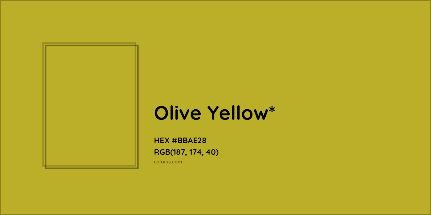 HEX #BBAE28 Color Name, Color Code, Palettes, Similar Paints, Images
