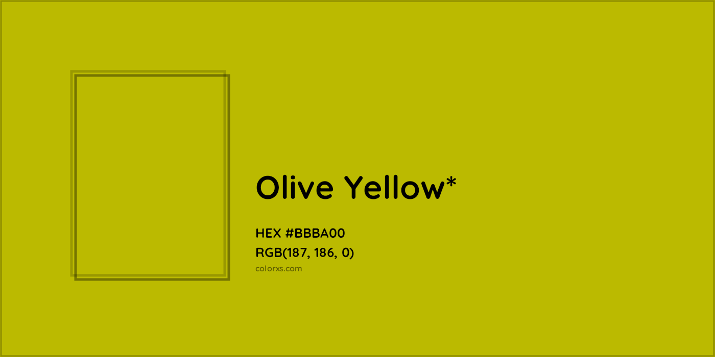 HEX #BBBA00 Color Name, Color Code, Palettes, Similar Paints, Images