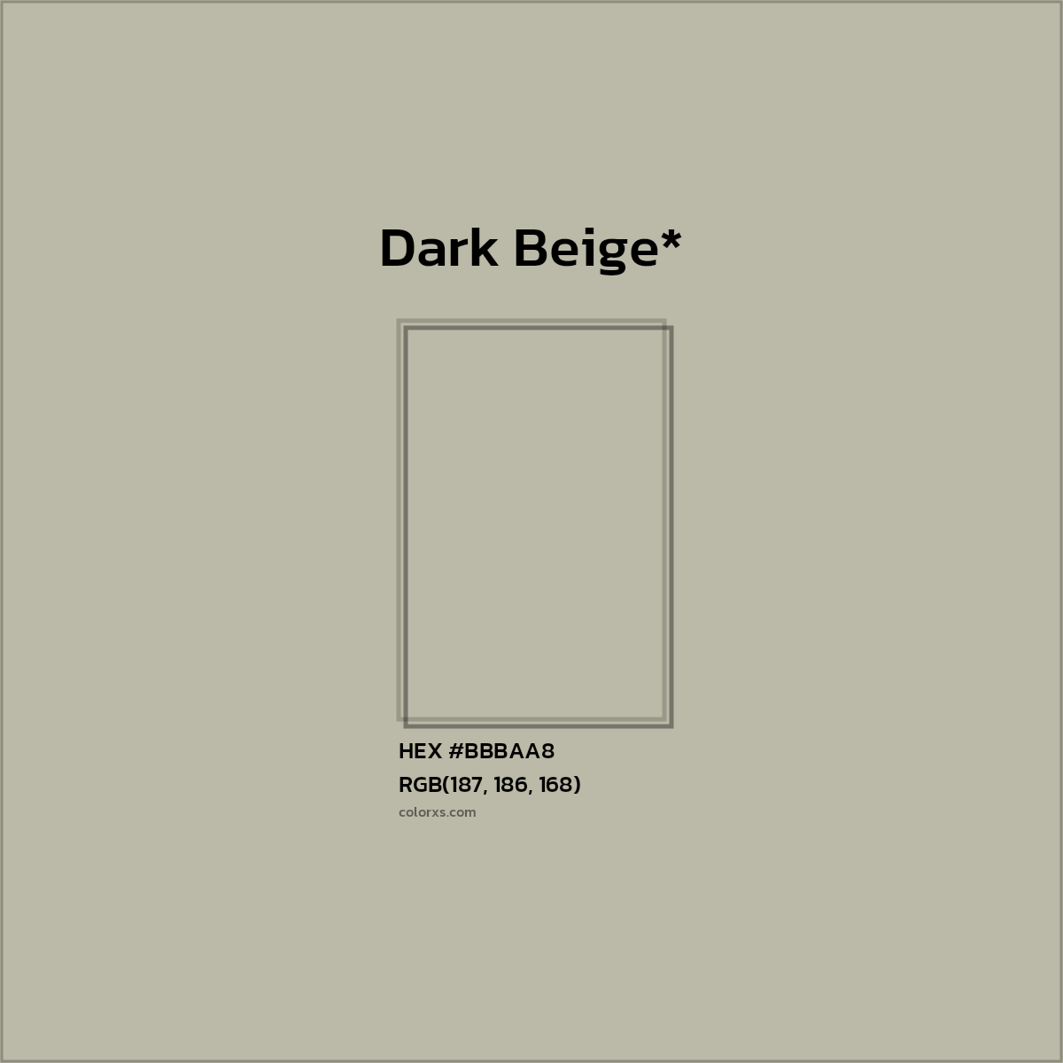 HEX #BBBAA8 Color Name, Color Code, Palettes, Similar Paints, Images