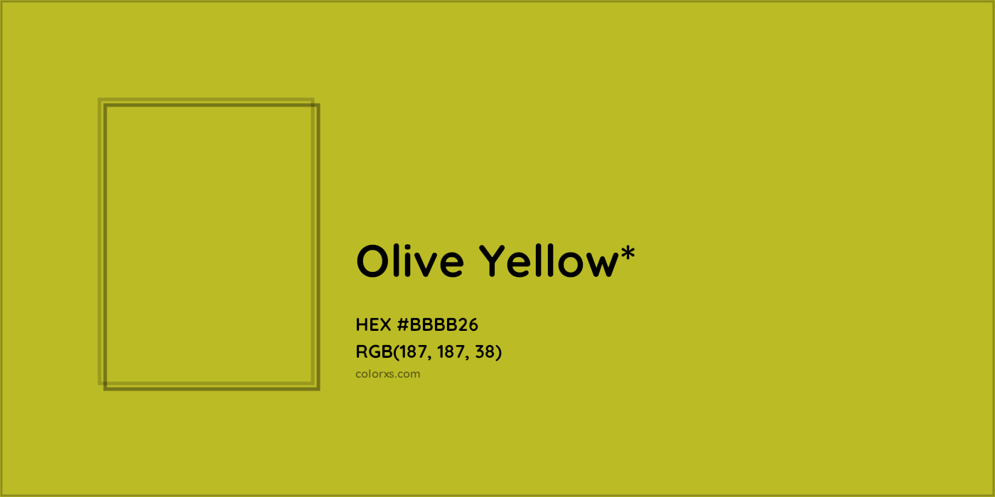 HEX #BBBB26 Color Name, Color Code, Palettes, Similar Paints, Images