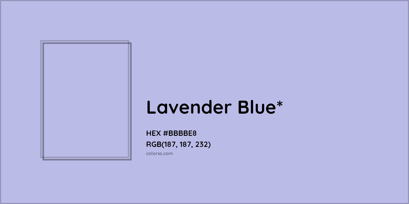 HEX #BBBBE8 Color Name, Color Code, Palettes, Similar Paints, Images