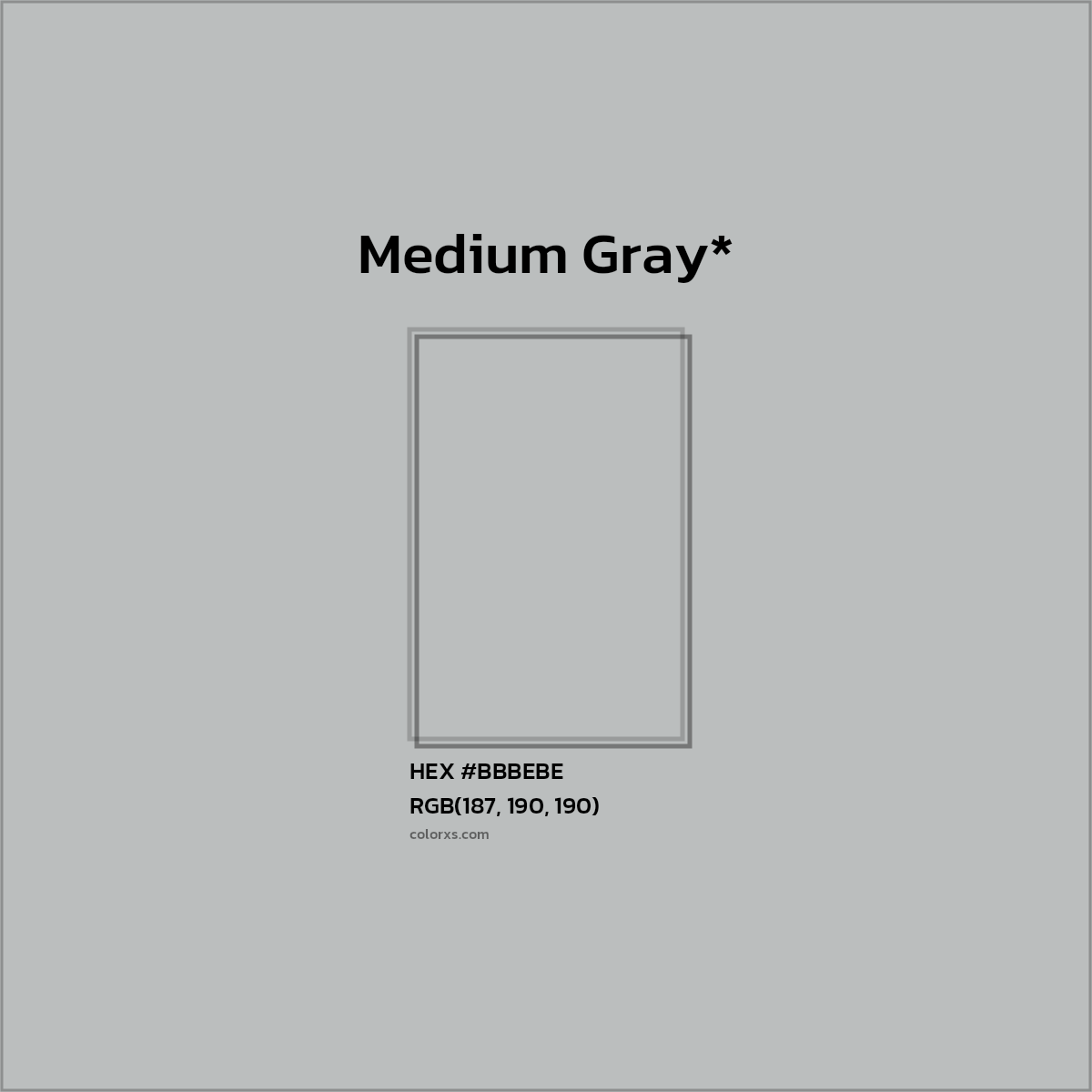 HEX #BBBEBE Color Name, Color Code, Palettes, Similar Paints, Images