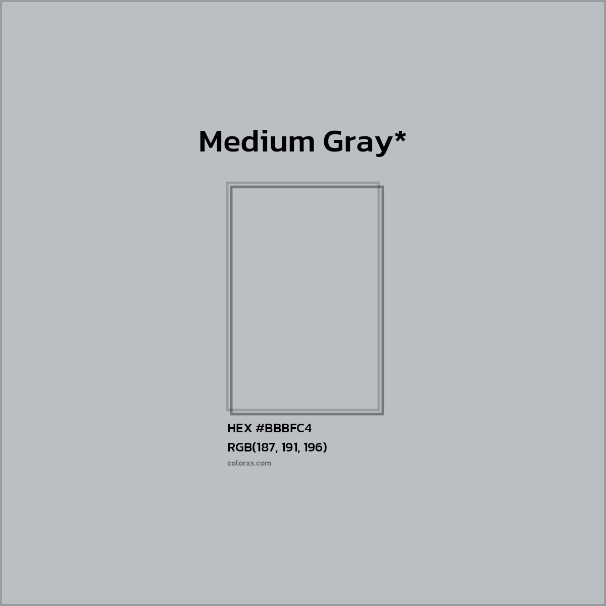 HEX #BBBFC4 Color Name, Color Code, Palettes, Similar Paints, Images