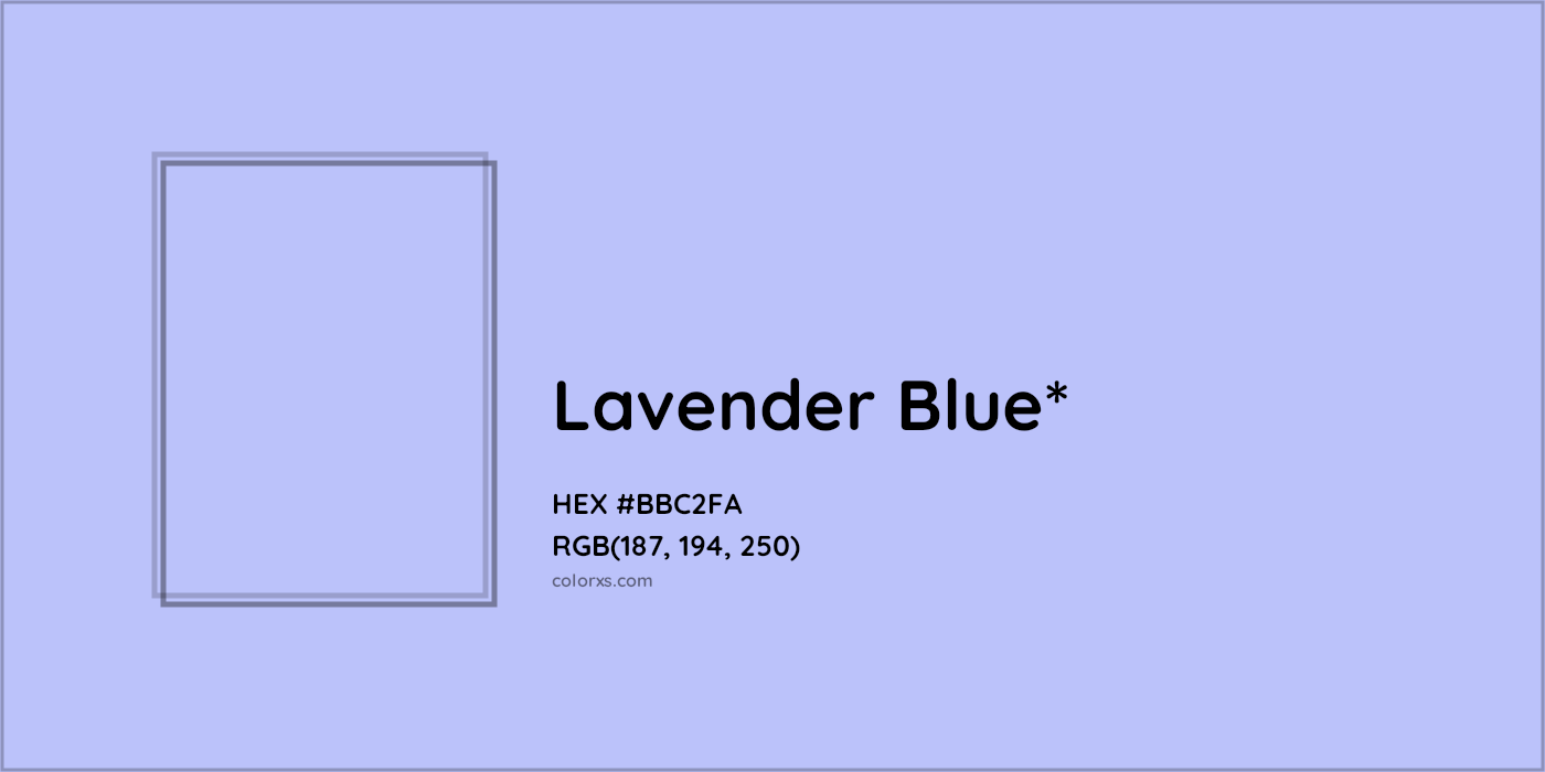 HEX #BBC2FA Color Name, Color Code, Palettes, Similar Paints, Images