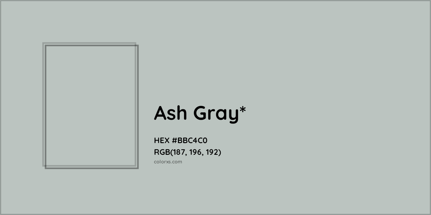 HEX #BBC4C0 Color Name, Color Code, Palettes, Similar Paints, Images