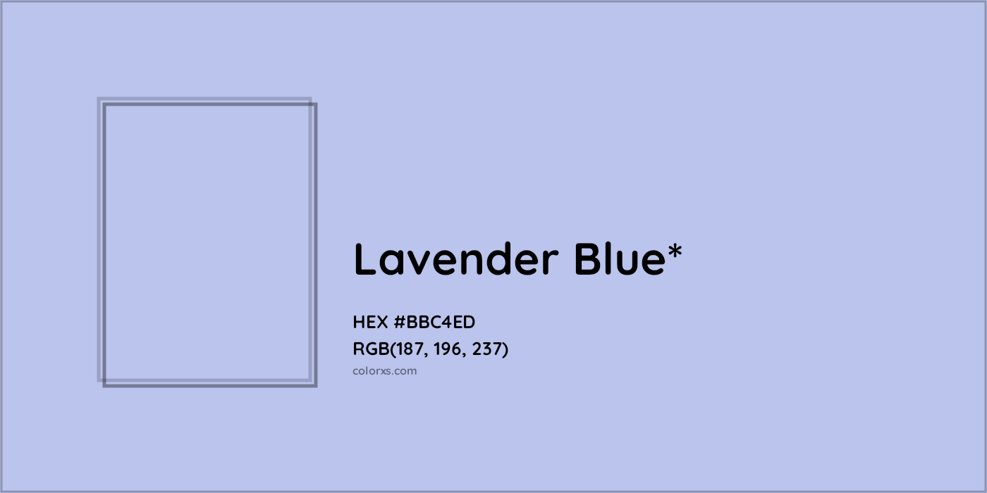 HEX #BBC4ED Color Name, Color Code, Palettes, Similar Paints, Images