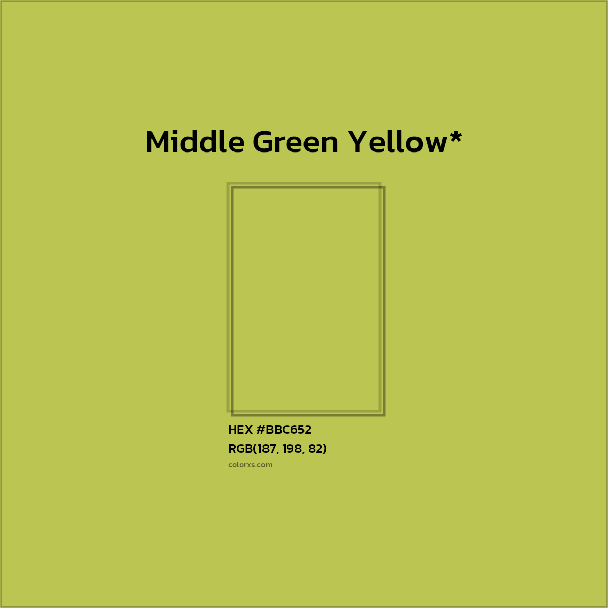 HEX #BBC652 Color Name, Color Code, Palettes, Similar Paints, Images