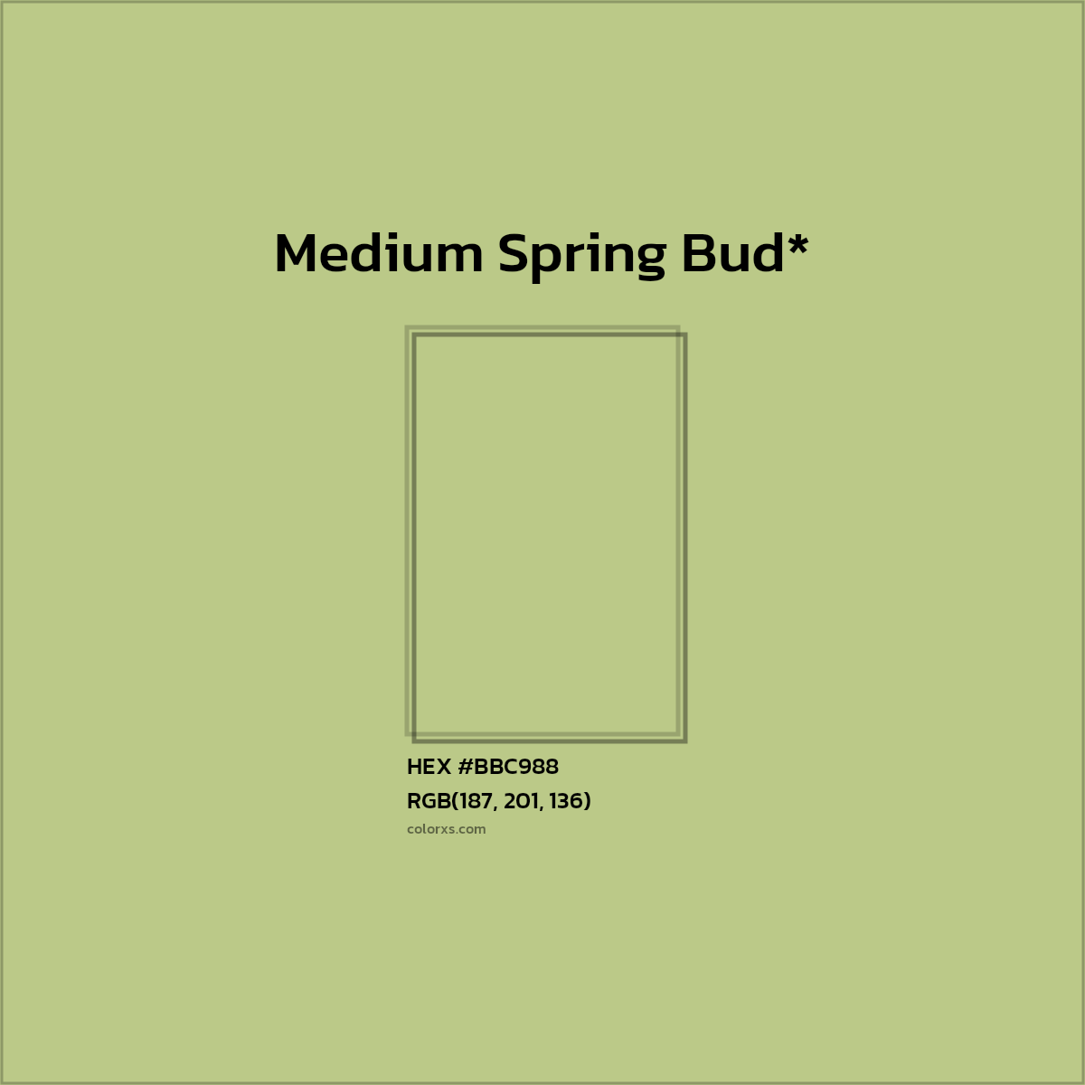HEX #BBC988 Color Name, Color Code, Palettes, Similar Paints, Images