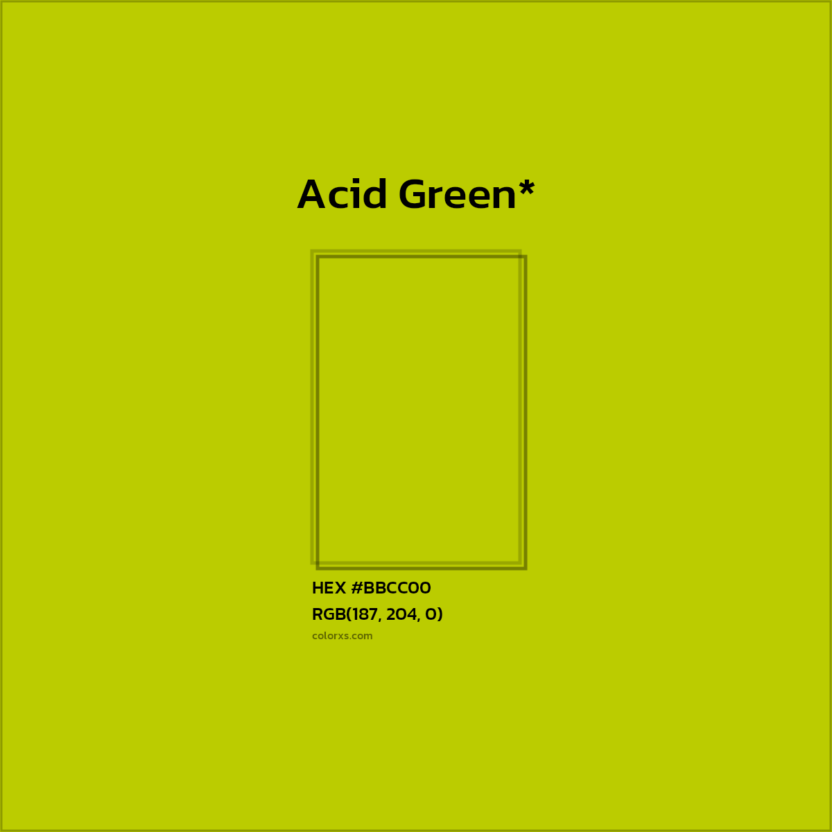 HEX #BBCC00 Color Name, Color Code, Palettes, Similar Paints, Images