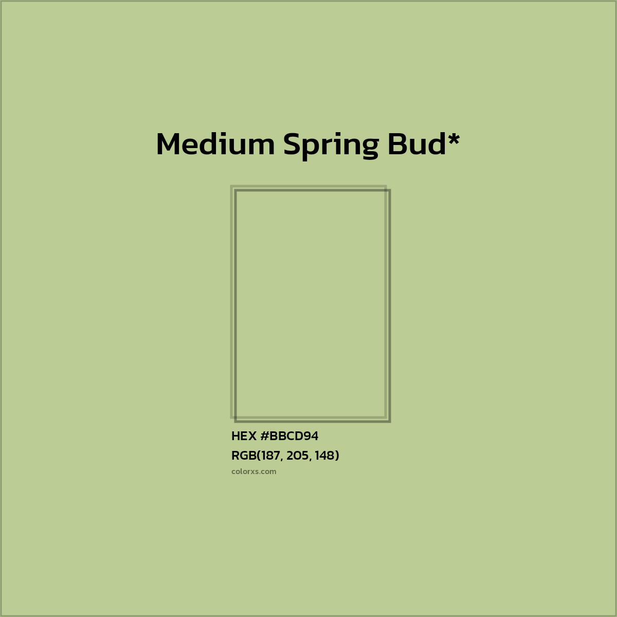 HEX #BBCD94 Color Name, Color Code, Palettes, Similar Paints, Images