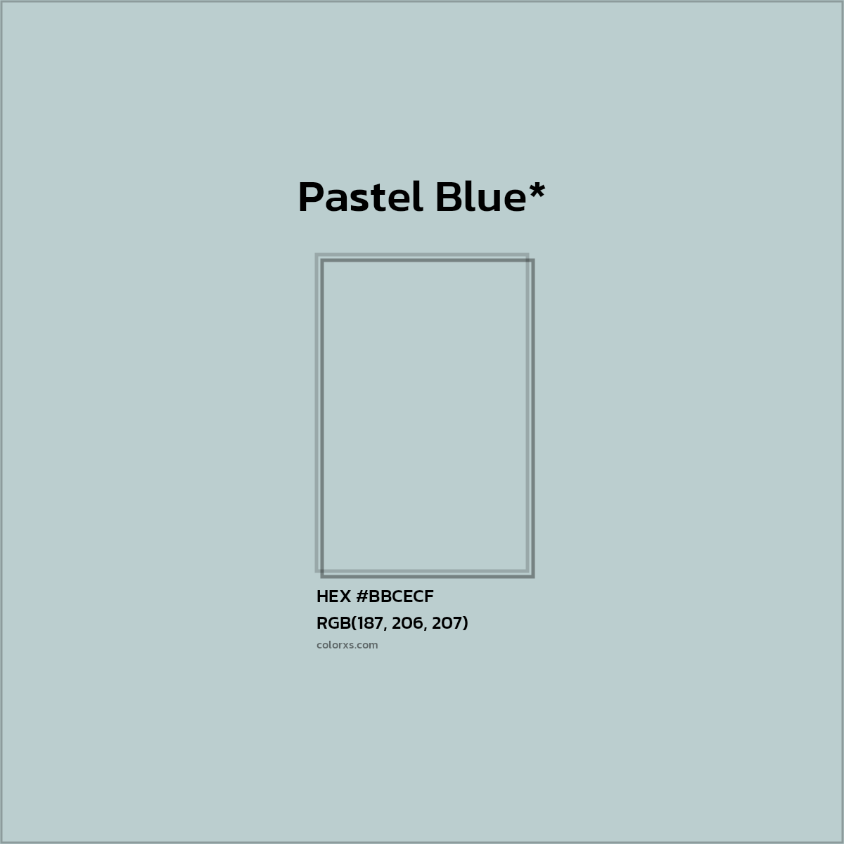 HEX #BBCECF Color Name, Color Code, Palettes, Similar Paints, Images